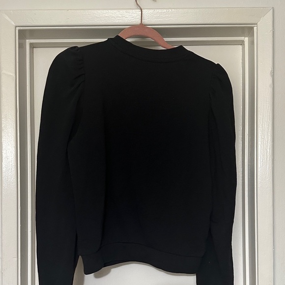 H&M Simple Black Puff Sleeve Sweatshirt $24 SIZE S Layer Fall Winter Cozy Gift - Picture 3 of 6